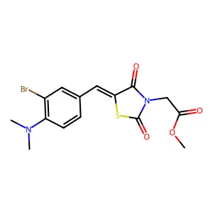 methyl {(5E)-5-[3-bromo-4-(dimethylamino)benzylidene]-2,4-dioxo-1,3-thiazolidin-3-yl}acetate structure