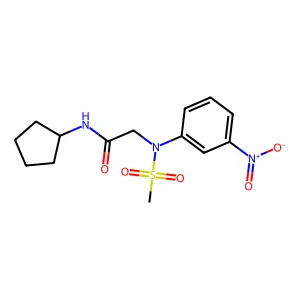 N-cyclopentyl-2-(N-methylsulfonyl-3-nitroanilino)acetamide structure