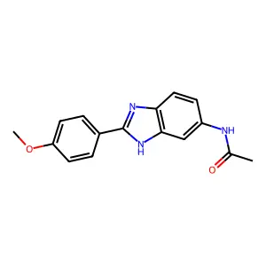 N-[2-(4-methoxyphenyl)-1H-benzimidazol-5-yl]acetamide structure