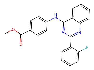 Methyl 4-((2-(2-fluorophenyl)quinazolin-4-yl)amino)benzoate structure