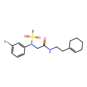 2-(3-bromo-N-methylsulfonylanilino)-N-[2-(cyclohexen-1-yl)ethyl]acetamide structure