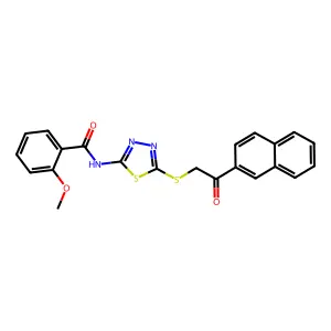 2-methoxy-N-(5-{[2-(naphthalen-2-yl)-2-oxoethyl]sulfanyl}-1,3,4-thiadiazol-2-yl)benzamide structure