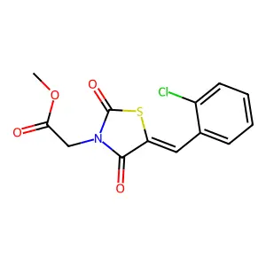 methyl [(5E)-5-(2-chlorobenzylidene)-2,4-dioxo-1,3-thiazolidin-3-yl]acetate structure