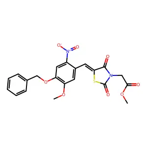 methyl {(5E)-5-[4-(benzyloxy)-5-methoxy-2-nitrobenzylidene]-2,4-dioxo-1,3-thiazolidin-3-yl}acetate structure
