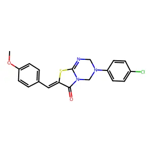 (7Z)-3-(4-chlorophenyl)-7-[(4-methoxyphenyl)methylidene]-2,4-dihydro-[1,3]thiazolo[3,2-a][1,3,5]triazin-6-one structure