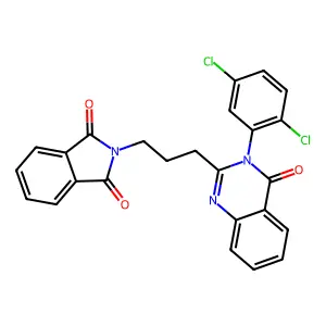 2-[3-[3-(2,5-Dichlorophenyl)-4-oxoquinazolin-2-yl]propyl]isoindole-1,3-dione structure