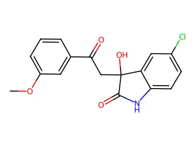 5-Chloro-3-hydroxy-3-(2-(3-methoxyphenyl)-2-oxoethyl)indolin-2-one structure