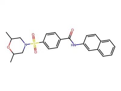 4-((2,6-dimethylmorpholino)sulfonyl)-N-(naphthalen-2-yl)benzamide structure