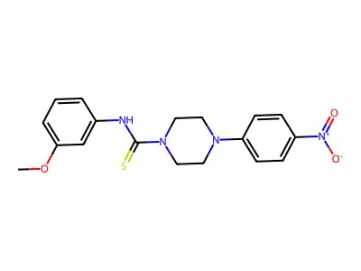 N-(3-methoxyphenyl)-4-(4-nitrophenyl)piperazine-1-carbothioamide structure