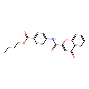butyl 4-{[(4-oxo-4H-chromen-2-yl)carbonyl]amino}benzoate structure