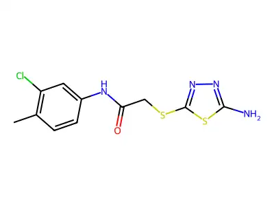 2-((5-Amino-1,3,4-thiadiazol-2-YL)thio)-N-(3-chloro-4-methylphenyl)acetamide structure