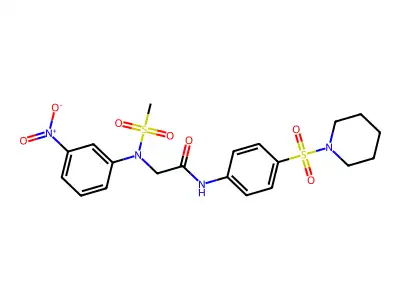 2-(N-methylsulfonyl-3-nitroanilino)-N-(4-piperidin-1-ylsulfonylphenyl)acetamide structure