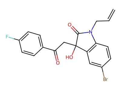 5-Bromo-3-[2-(4-fluorophenyl)-2-oxoethyl]-3-hydroxy-1-prop-2-enylindol-2-one structure