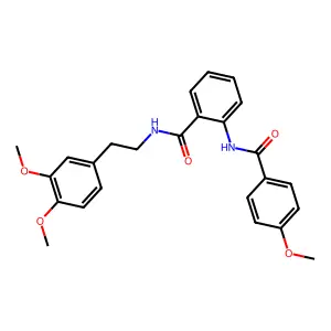 N-[2-(3,4-dimethoxyphenyl)ethyl]-2-[(4-methoxybenzoyl)amino]benzamide structure