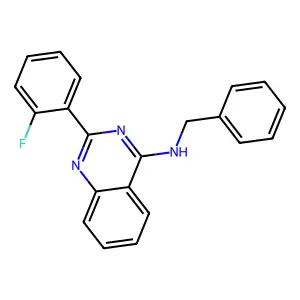 N-benzyl-2-(2-fluorophenyl)quinazolin-4-amine structure
