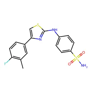 4-[[4-(4-Fluoro-3-methylphenyl)-1,3-thiazol-2-yl]amino]benzenesulfonamide structure