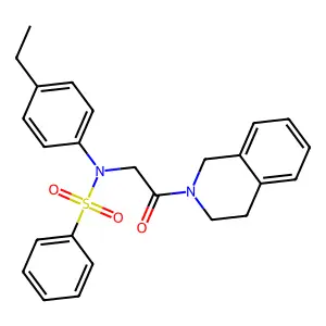 N-[2-(3,4-dihydro-1H-isoquinolin-2-yl)-2-oxoethyl]-N-(4-ethylphenyl)benzenesulfonamide structure
