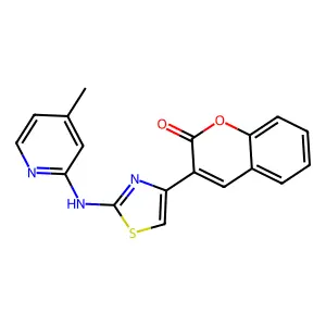 3-[2-[(4-Methylpyridin-2-yl)amino]-1,3-thiazol-4-yl]chromen-2-one structure