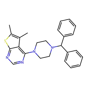 4-(4-Benzhydrylpiperazin-1-yl)-5,6-dimethylthieno[2,3-d]pyrimidine structure