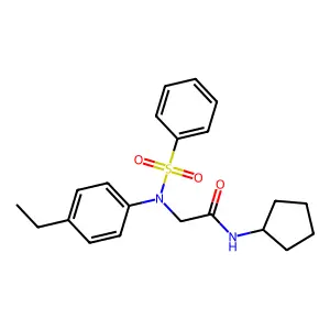 2-[N-(benzenesulfonyl)-4-ethylanilino]-N-cyclopentylacetamide structure