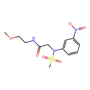 N-(2-methoxyethyl)-2-(N-methylsulfonyl-3-nitroanilino)acetamide structure