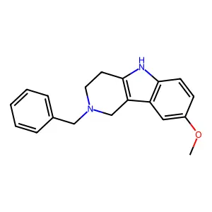 2-benzyl-8-methoxy-2,3,4,5-tetrahydro-1H-pyrido[4,3-b]indole structure