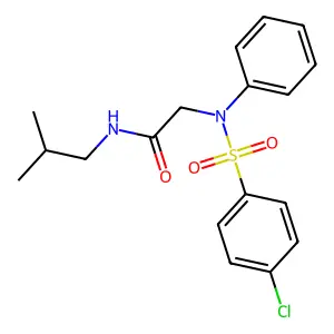 2-(N-(4-chlorophenyl)sulfonylanilino)-N-(2-methylpropyl)acetamide structure