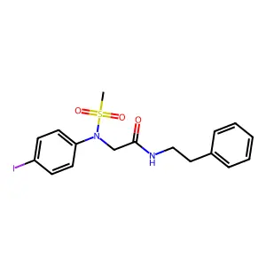 N~2~-(4-iodophenyl)-N~2~-(methylsulfonyl)-N-(2-phenylethyl)glycinamide structure