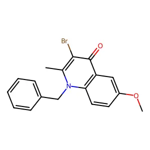 1-Benzyl-3-bromo-6-methoxy-2-methylquinolin-4-one structure