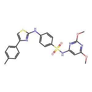 N-(2,6-dimethoxypyrimidin-4-yl)-4-[[4-(4-methylphenyl)-1,3-thiazol-2-yl]amino]benzenesulfonamide structure