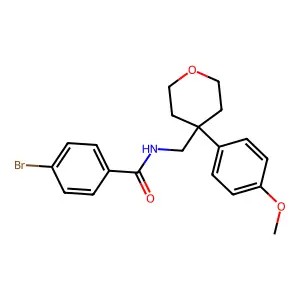 4-bromo-N-[[4-(4-methoxyphenyl)oxan-4-yl]methyl]benzamide structure