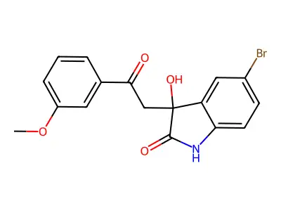 5-bromo-3-hydroxy-3-[2-(3-methoxyphenyl)-2-oxoethyl]-1H-indol-2-one structure