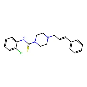 N-(2-chlorophenyl)-4-[(E)-3-phenylprop-2-enyl]piperazine-1-carbothioamide structure