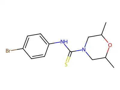 N-(4-bromophenyl)-2,6-dimethylmorpholine-4-carbothioamide structure