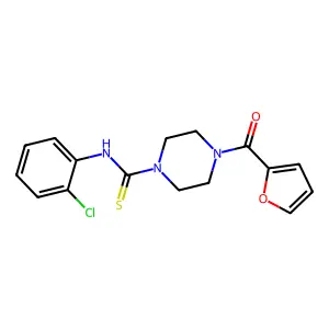 N-(2-chlorophenyl)-4-(furan-2-carbonyl)piperazine-1-carbothioamide structure