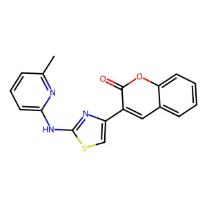 3-[2-[(6-Methylpyridin-2-yl)amino]-1,3-thiazol-4-yl]chromen-2-one structure