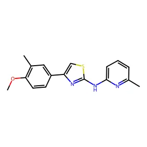 4-(4-methoxy-3-methylphenyl)-N-(6-methylpyridin-2-yl)-1,3-thiazol-2-amine structure