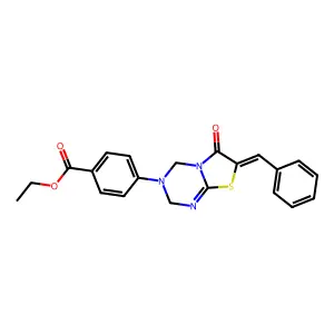 ethyl 4-[(7Z)-7-benzylidene-6-oxo-2,4-dihydro-[1,3]thiazolo[3,2-a][1,3,5]triazin-3-yl]benzoate structure