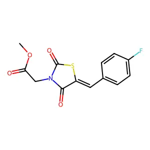 methyl [(5E)-5-(4-fluorobenzylidene)-2,4-dioxo-1,3-thiazolidin-3-yl]acetate structure
