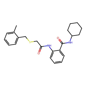 N-cyclohexyl-2-({[(2-methylbenzyl)sulfanyl]acetyl}amino)benzamide structure