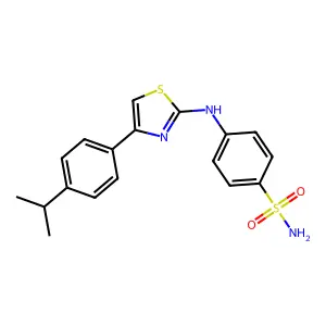 4-[[4-(4-Propan-2-ylphenyl)-1,3-thiazol-2-yl]amino]benzenesulfonamide structure