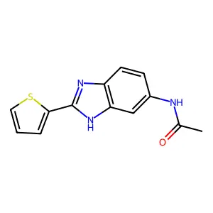 N-(2-thiophen-2-yl-3H-benzimidazol-5-yl)acetamide structure