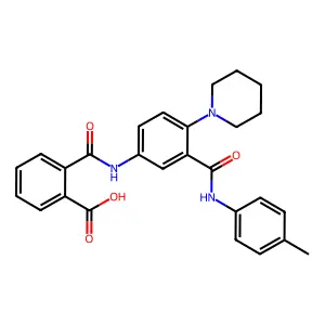 2-[[3-[(4-Methylphenyl)carbamoyl]-4-piperidin-1-ylphenyl]carbamoyl]benzoic acid structure