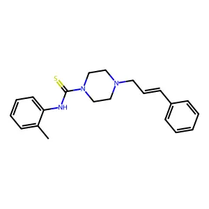 N-(2-methylphenyl)-4-[(E)-3-phenylprop-2-enyl]piperazine-1-carbothioamide structure