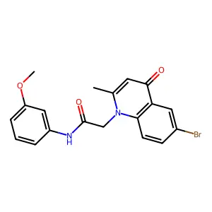 2-(6-bromo-2-methyl-4-oxoquinolin-1-yl)-N-(3-methoxyphenyl)acetamide structure