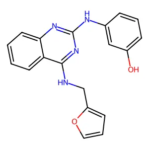 3-[[4-(Furan-2-ylmethylamino)quinazolin-2-yl]amino]phenol structure