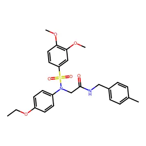 2-(N-(3,4-dimethoxyphenyl)sulfonyl-4-ethoxyanilino)-N-[(4-methylphenyl)methyl]acetamide structure