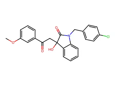 1-(4-chlorobenzyl)-3-hydroxy-3-[2-(3-methoxyphenyl)-2-oxoethyl]-1,3-dihydro-2H-indol-2-one structure