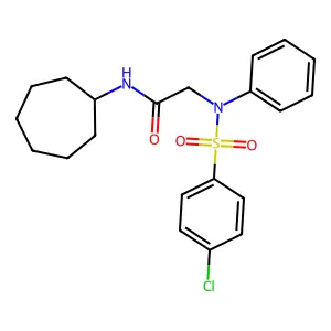 2-(N-(4-chlorophenyl)sulfonylanilino)-N-cycloheptylacetamide structure