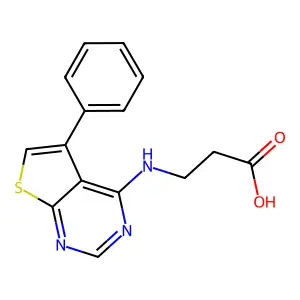 3-[(5-Phenylthiopheno[3,2-e]pyrimidin-4-yl)amino]propanoic acid structure
